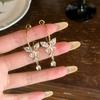 New Zircon Butterfly Water Drop Stud Earrings Light Luxury High Sense Fashion Simple Earrings Temperament Versatile Niche Earrings Women