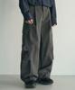 Rotember Panel Pleated Wide Cargo Pants [Charcoal]