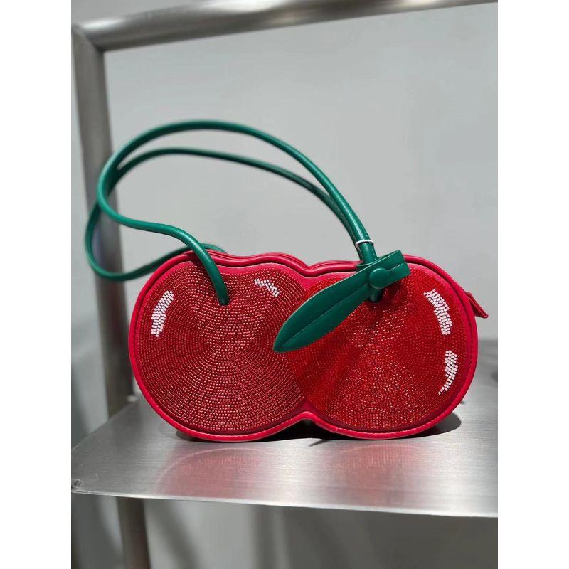 

Summer High-Grade Red Cherry Bag Portable Shoulder Bag Unique Design Versatile Cute Underarm Bag Women Red