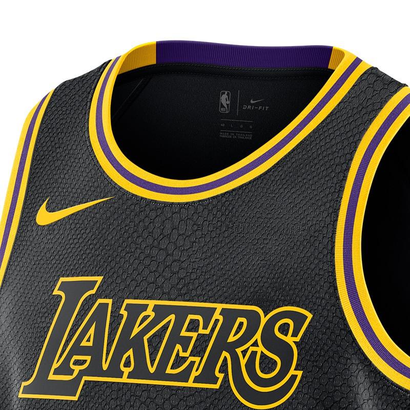Nike Lakers Kobe Bryant City Edition Swingman Jersey Black/Gold Men Streetwear DJ0471-010