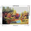 Autumn Pond Full Round Diamond Picture Natural Diamond Embroidery Landscape Pattern Rhinestones