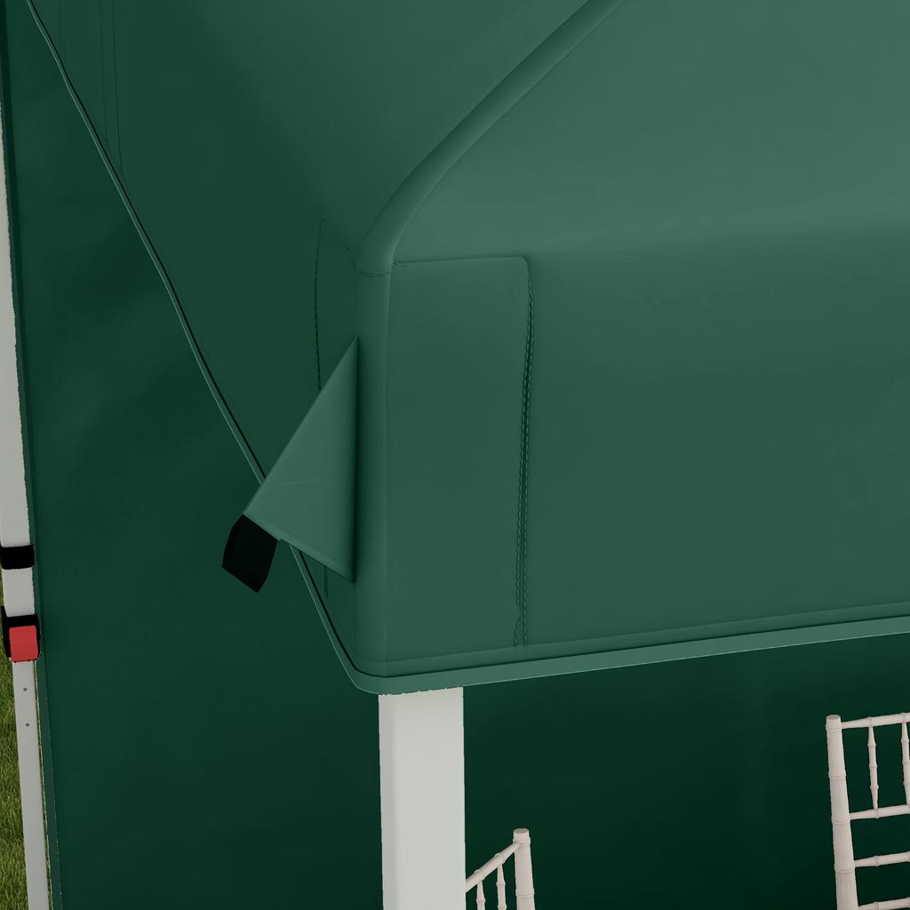 Folding Garden Tent of 2.5x2.5 M with Adjustable Height Anti-UV with 1 Side Wall and Sand Bags Green