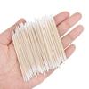 Hisopo de Algodón de Madera Desechable Ultracorto de Doble Punta 100 piezas Microcepillos Sin Pelusa Herramientas para Quitar Pegamento de Extensiones de Pestañas