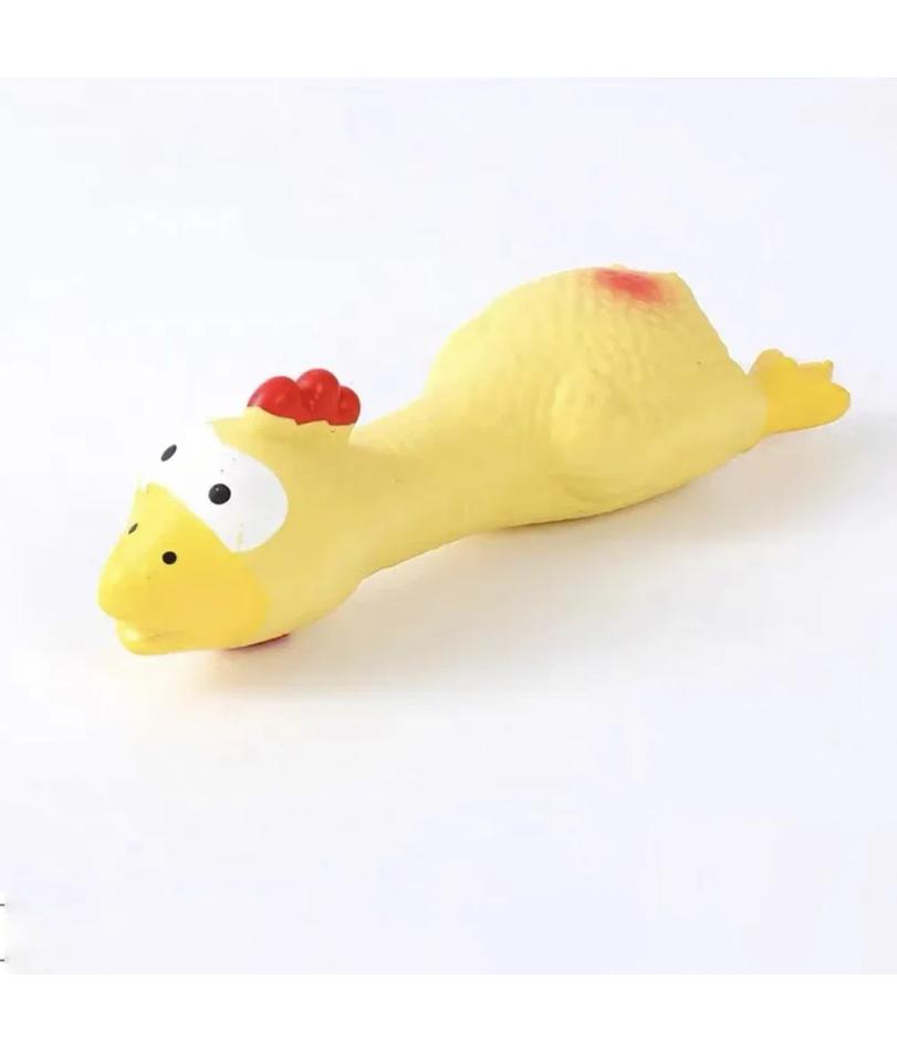 Cute Dog Squeak Toy Latex Chicken Shape Durable Chew for Small-Medium Breeds Interactive Pet Supplies