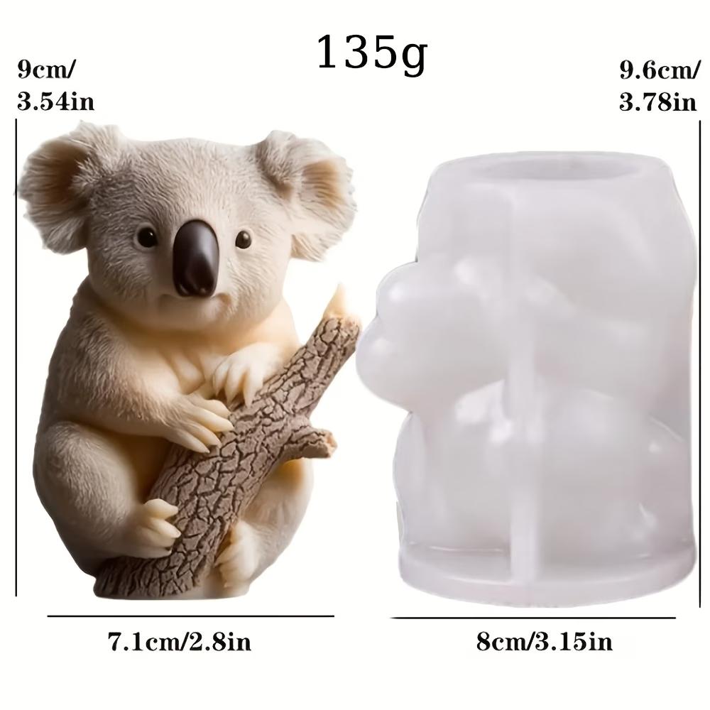 3D Koala Relief Cylindrical Candle Silicone Mold,Cute Cylindrical Koala Resin Mold for Furniture Decoration And Plaster Ornament