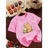 Boys Crewneck Short Sleeve T-Shirt, Campus Style Cute Cartoon Summer Print