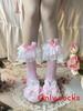 Lolita Girl Socks With Pearl Bowknot And Lace Embellishment For Summer Fashion