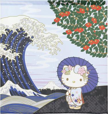 Noren Kobo Noren Sanrio Charaktere Hello 85cm Breit x 90cm Japanisch 21241 Vorhang, Kitty, Lang, Wandteppich im japanischen Stil, Poster, Landschaft, Winter,