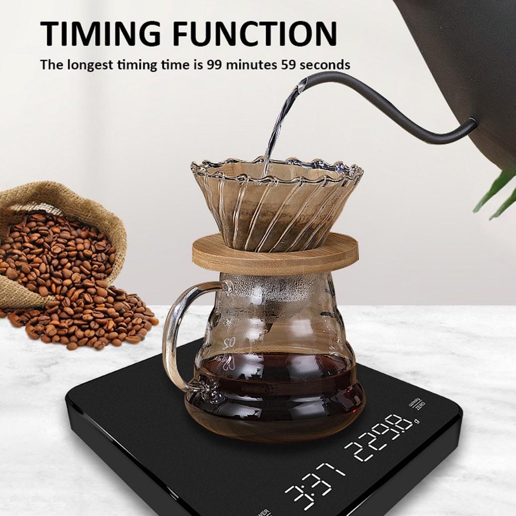 Electronic Scales Rechargeable Coffee Scale 0.1g-3kg Accurate Scale for Espresso and Pour-Over Coffee Kitchen Scale