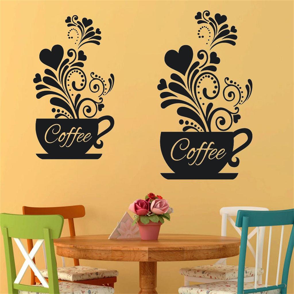 Flower Cafe PVC Stickers Wall Stickers Living Room Decoration