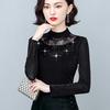 Autumn and Wintertime Semi-turtleneck Bottoming Shirt Women Velvet Thickened Thermal Underwear Mother Middle-aged Belly-covering Top