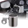 AQIMY Universal Drink Holder for Motorcycle 22-32mm Handlebar Compatible Cup Holder Adjustable Silver (2pcs)