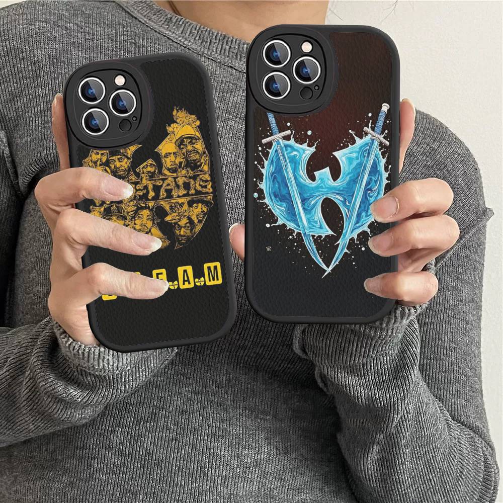 W-wu T-tang Clan Hip-hop Music Group Phone Cover For IPhone 11 12 13 14 15 16 Pro Max Mini Plus Soft Leather Case