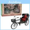 Alloy Scale Classic Retro 110 Rickshaw Car Model Diecasts Metal Tricycle Handcart Vehicles Model Simulation Children Toys Gifts