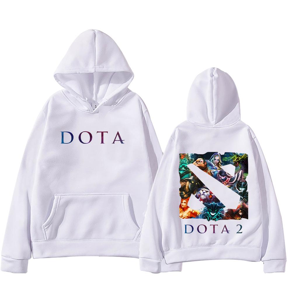 

Худі з логотипами героїв Dota 2 Чоловічі світшоти в стилі High Street Жіночий повсякденний одяг у стилі Harajuku з капюшоном, довгим рукавом, вільний пуловер XXL білий