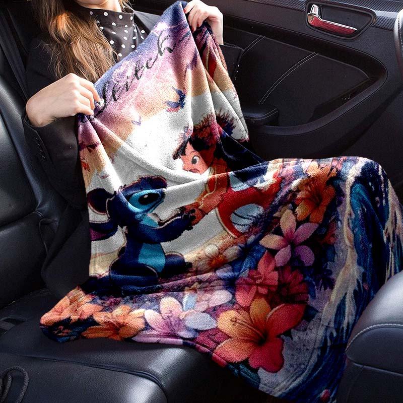 1pc Stitch Printing Blanket - Soft, All-Season Throw for Living Room, Bedroom,Personalized Gift with Adorable Cartoon Design