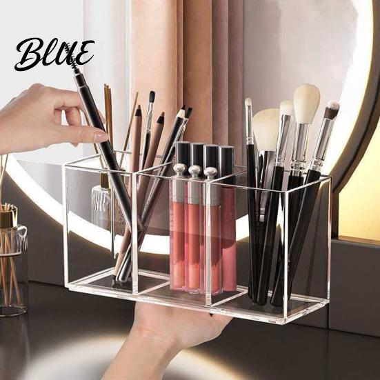 Arbeitsplatten-Schönheitswerkzeughalter Transparenter Acryl-Make-up-Pinsel-Organizer Mehrkammer-Aufbewahrungsbehälter Moderner Klarer Organizer-Stil Kosmetik-Display