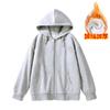 Women's Hood Collar Long Sleeve Zip Up Hoodie Loose Fit Minimalist Sweatshirt Jacket