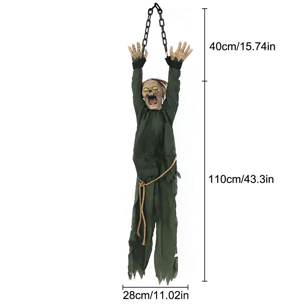 Halloween Animatronics Decoration Hanging Clown Nurse Voice Control Electric Outdoor Scary Clearance Horror Haunted House Props