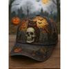 Popular Halloween Pumpkin Spider Digital Printing Baseball Cap, Retro Washed Old Adult Baseball Cap