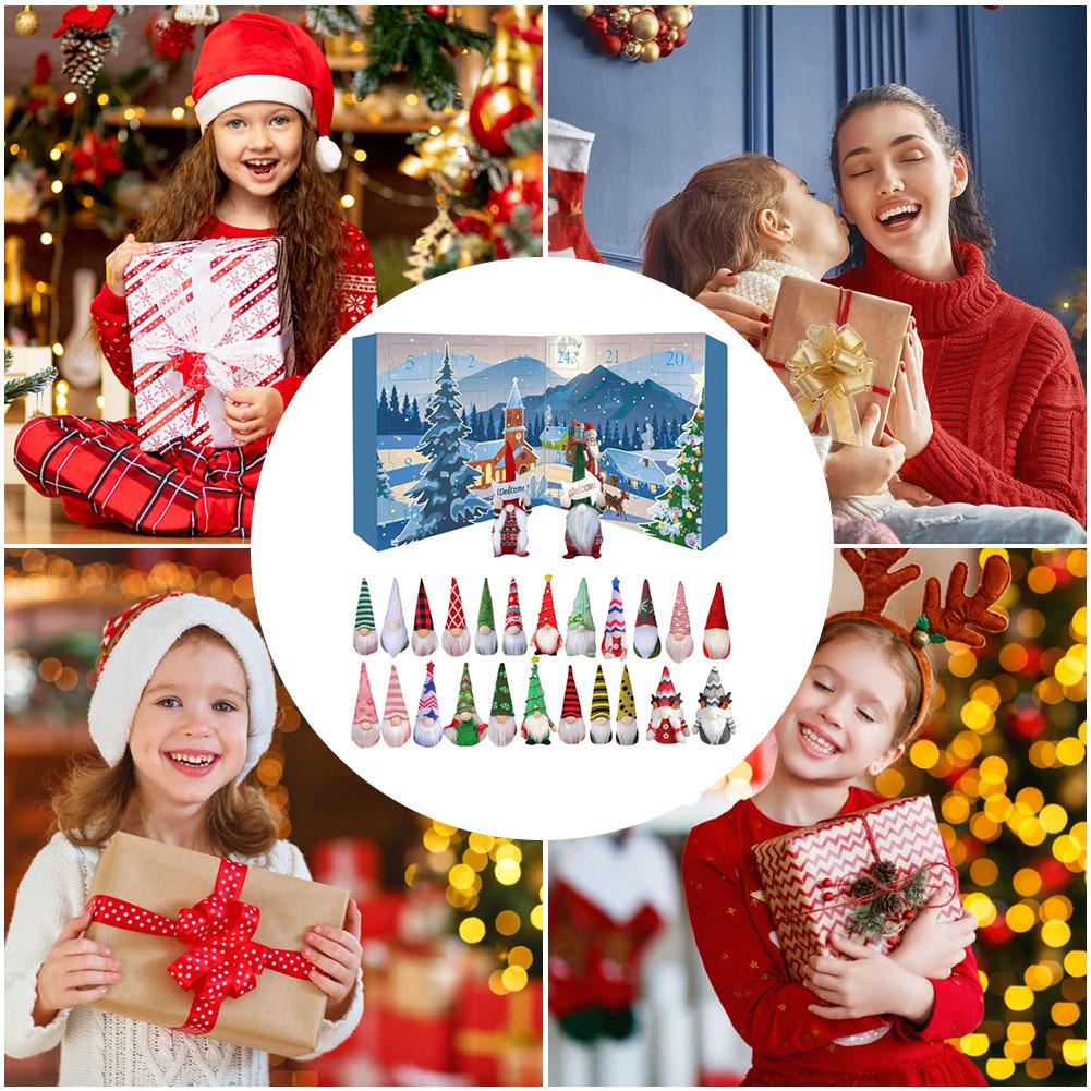 2025 Christmas Gnome Advent Calendar Gift 24 Days Countdown To Christmas with Gnome-themed Pendants and Ornaments for Boys Girls