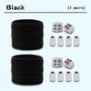 2Set Elastic Laces Sneakers Spring Lock Shoe Laces Without Ties Metal Buckle Laces Round No Tie Shoelaces Shoes Accessories