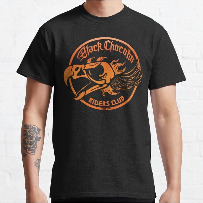 Chocobo Riders Final Fantasy Gift t shirt for RPG gamer 100 cotton printed tee Mens Short Sleeve Graphic Clothes All size tops S