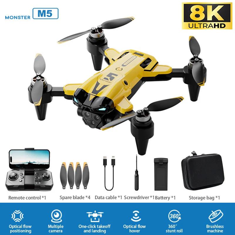 M5 Dron Profesionální 8K HD Letecký Profesionální Letecké Snímkování Duální Kamera Vyhýbání se Překážkám GPS 5GWifi Bezkomutátorový Kvadrokoptéra