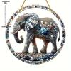 Vintage, Vibrant 2D Elephant Acrylic Circular Catcher, Animal Themed, Novelty Home Decor, Perfect Durable for Bedroom