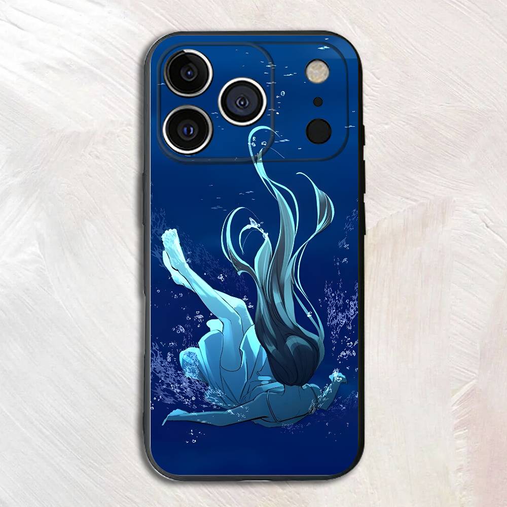 

Falling Deep Sea Black Phone Case For IPhone 17 16 15 14 13 12 13 12 11 Pro Max Plus XS XR Silicone Soft Back Cover iPhone17promax