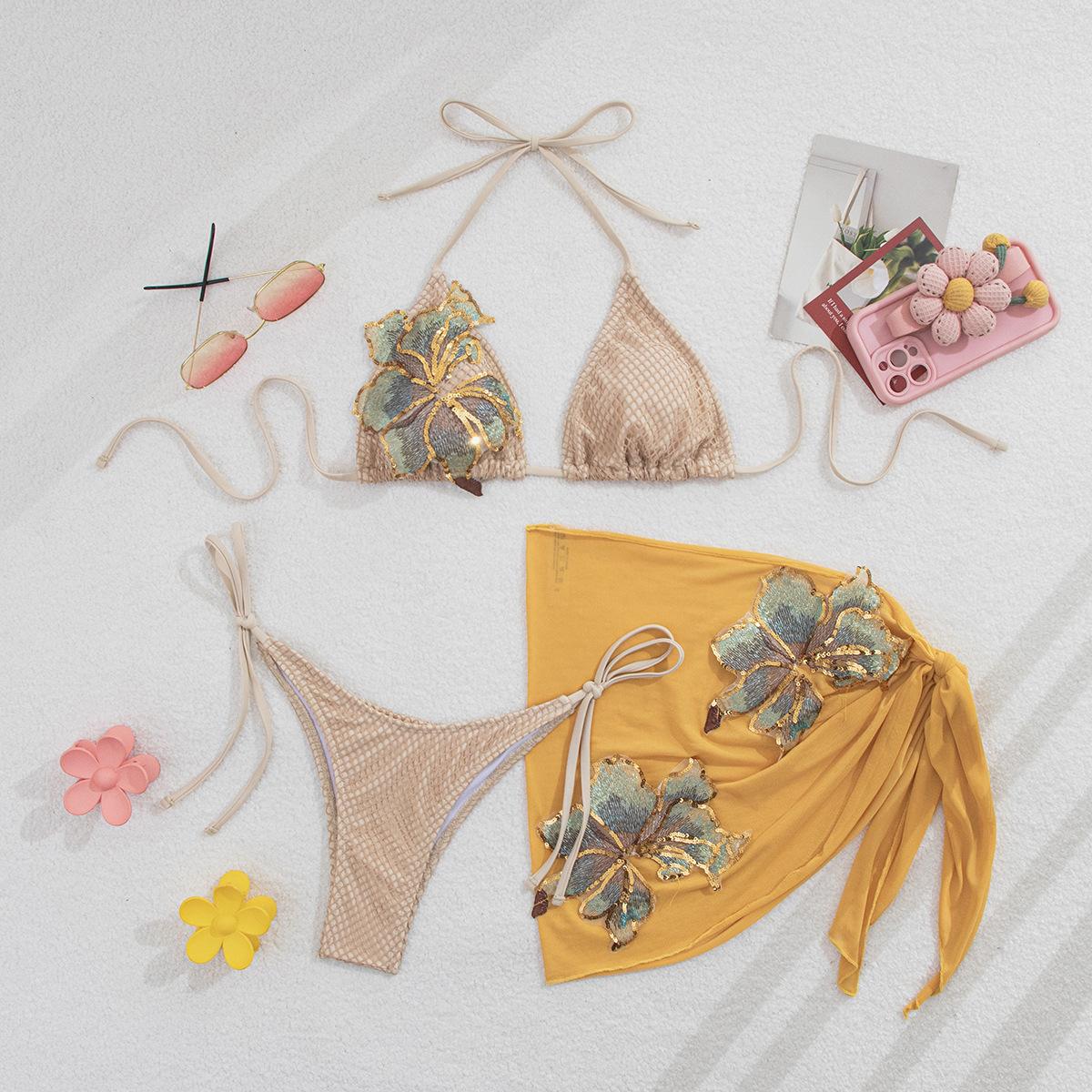 Positioning Decal Sexy Split Bikini Three-Piece Beach Swimsuit Women S Popular New Model S