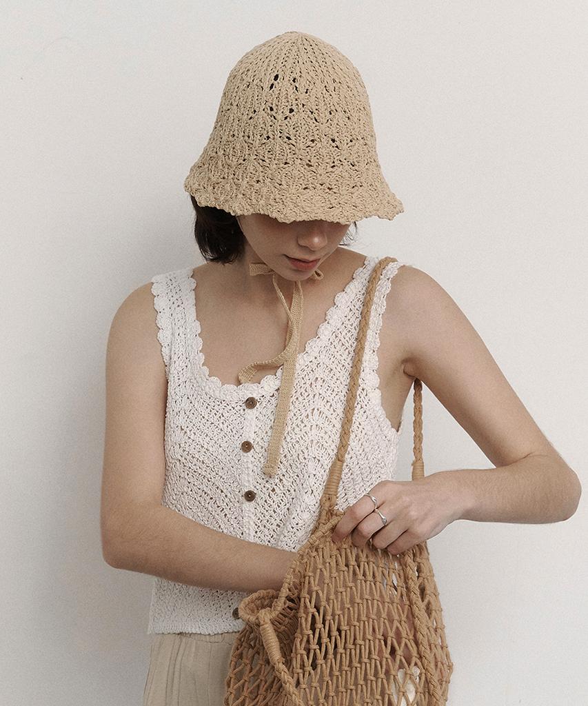 Judy And Paul Crochet String Hat (2 Colors)