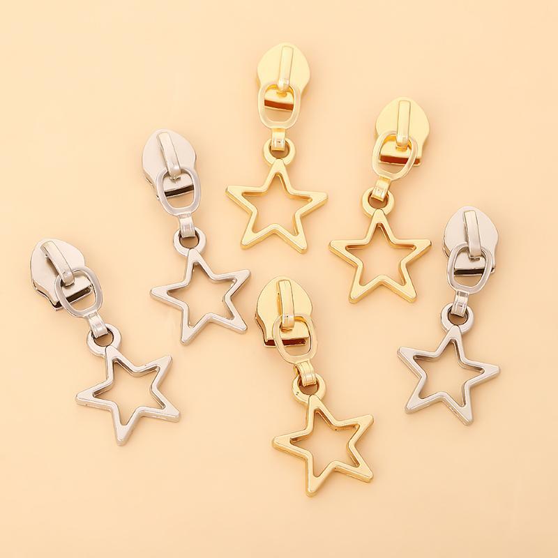 Star Zipper Slider Puller 10 Pack Universal Replacement for Jacket Nylon Zips Purses Backpacks Luggage Kids Bags
