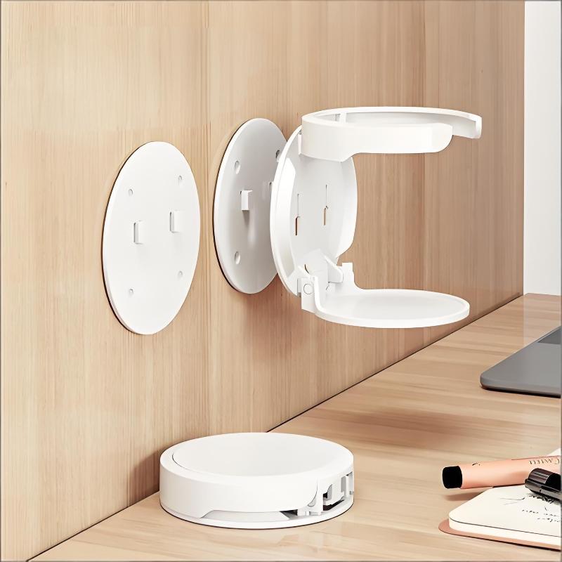 Platzsparender faltbarer Tassenhalter zur Wandmontage, runder Klebe-Tassenorganizer für Badezimmer, Küche, Schreibtisch