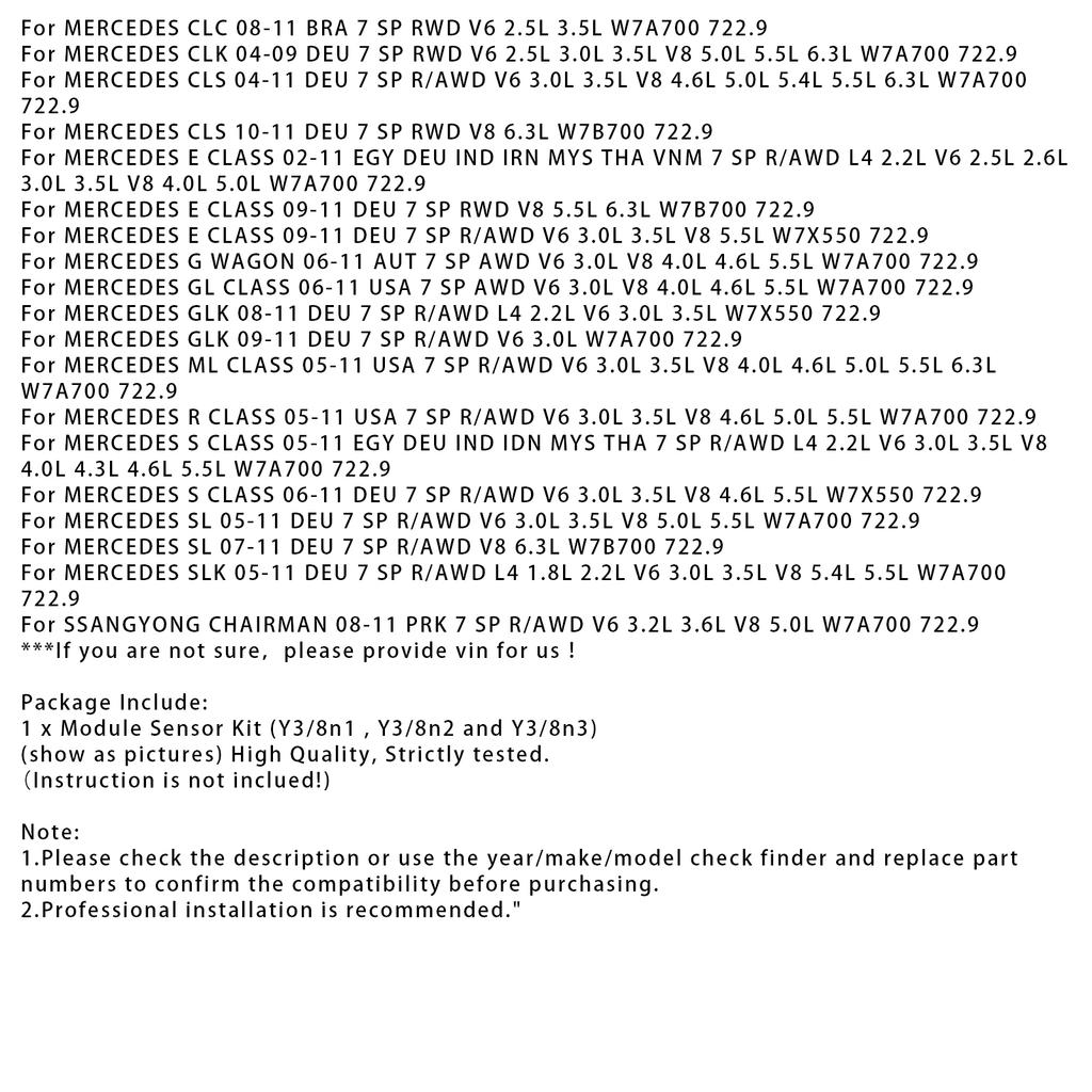 Nový riadiaci modulový senzor pre Mercedes Benz 7G 722.9 doska Y3/8n1 Y3/8n2 Y3/8n3