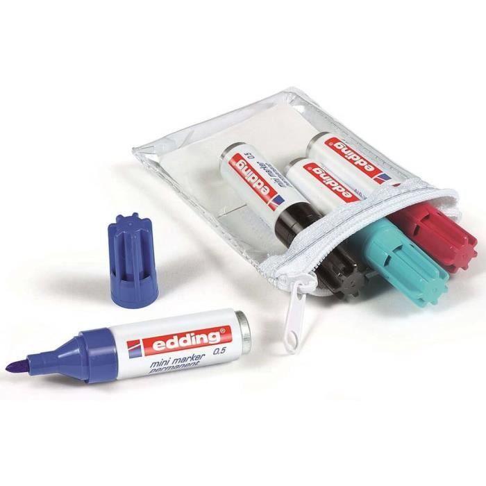 Edding Marqueurs indélébiles 10 pcs Noir Mini 0,5
