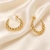 Elegant Stainless Steel Round Bead Earrings - Simple High-End European & American Style Stud Jewelry for Women