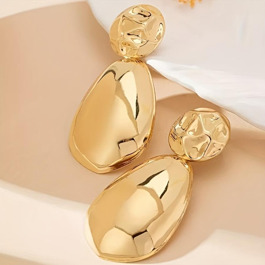 1 Pair Exaggerated Fashionable Atmospheric Three-Dimensional Irregular Spherical And Teardrop-Shaped Design Ear Studs with for Daily Wear