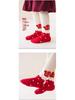 Children's Winter Plush Socks - Warm, Thickened Coral Fleece, New Year Red, Mid-Calf Length for Boys & Girls.