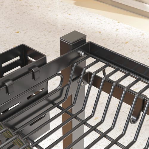 Hoisimdy Over-the-Sink Dish Drainer, One Size, Kitchen Dish Rack, Large Capacity, Dish Drying Rack, 62cm Wide X 53cm High