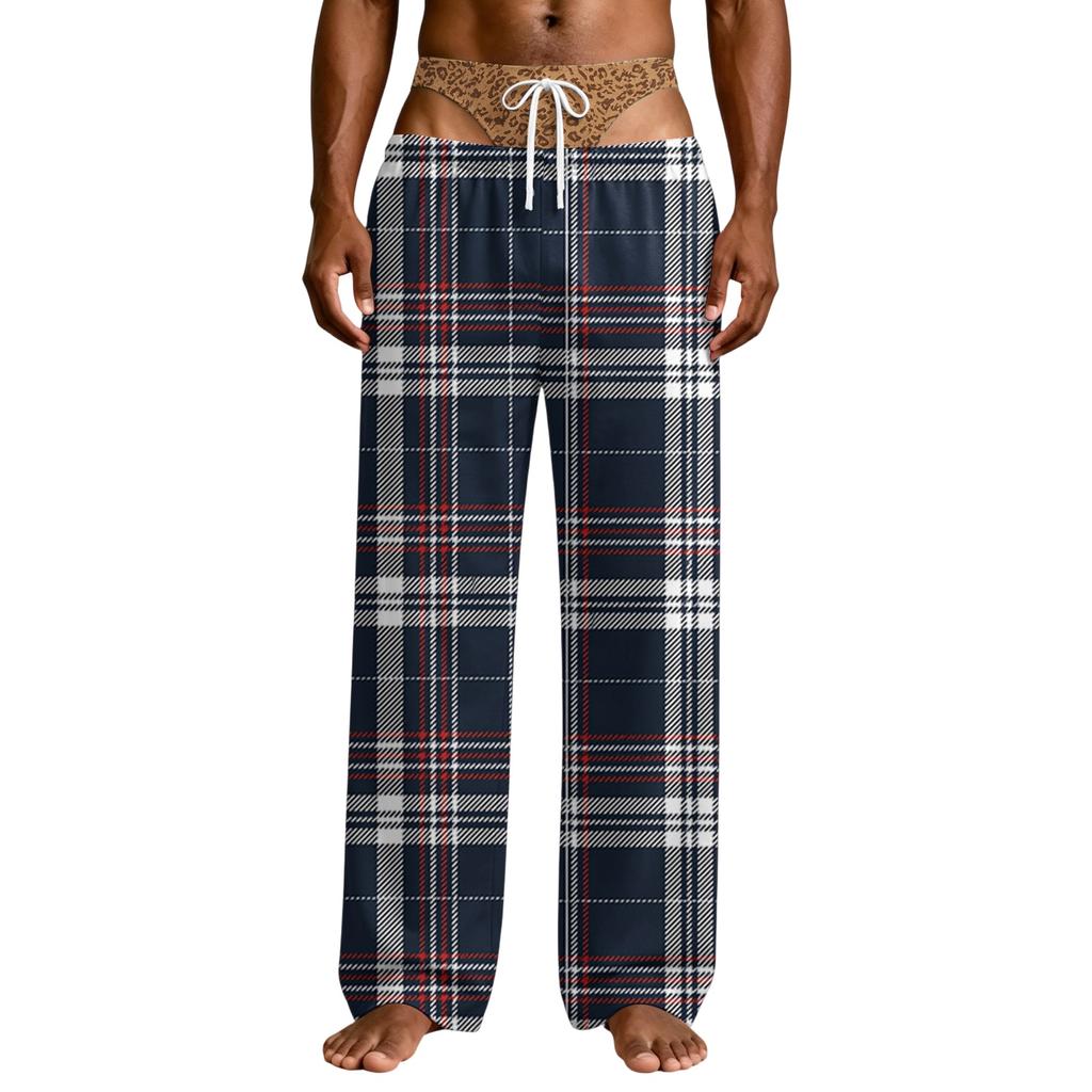Men's Funny Novelty Pajama Pants with Underwear Print Sleep Bottoms for Casual Wear