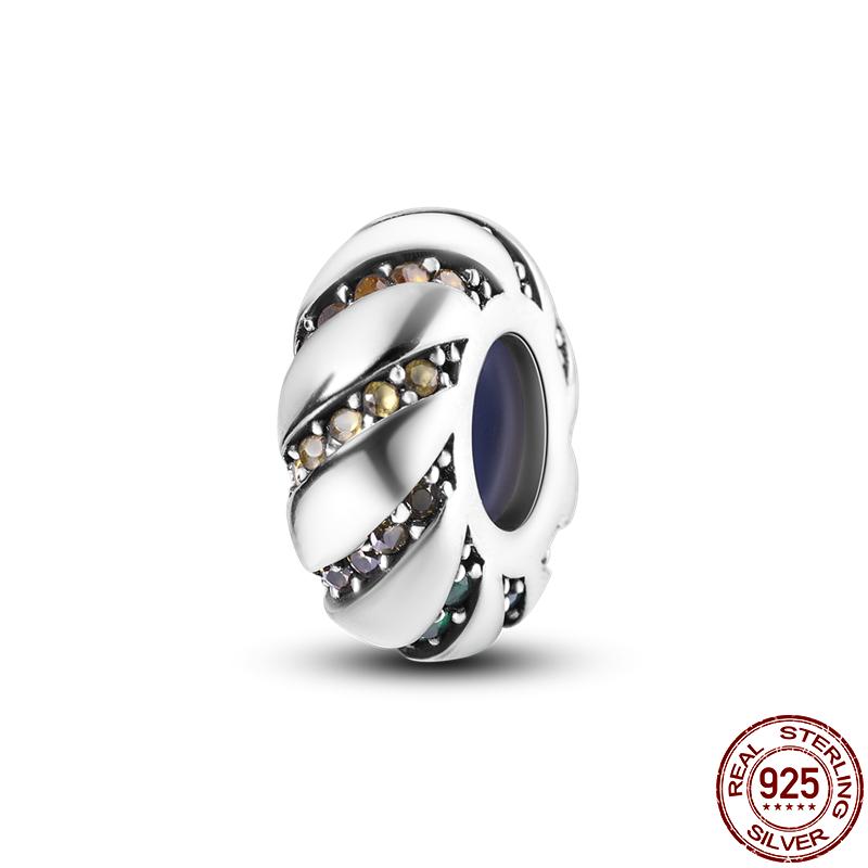 925 Silver Dragonfly Rubber Stopper Safety Chain Charms Fit Pan Bracelet Securing Clip DIY Jewelry For Women Gift