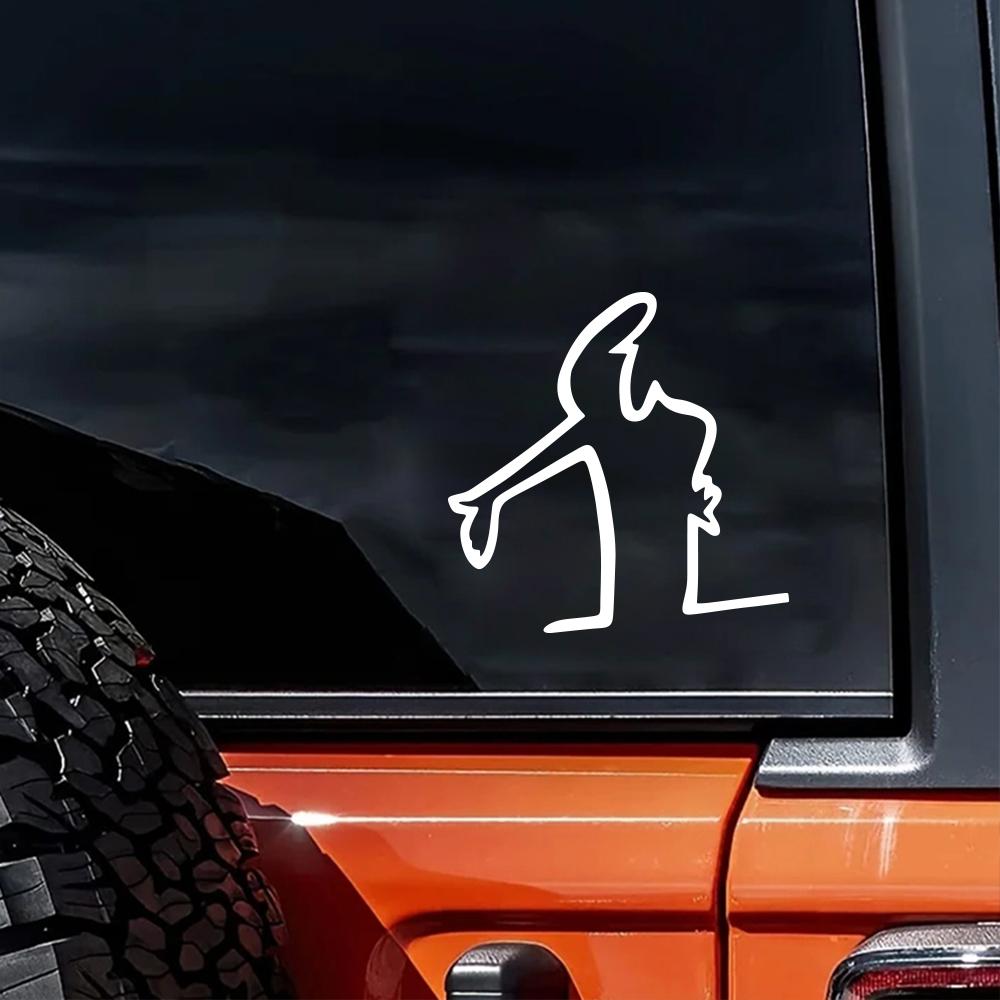 Creative Action Pose Design Vinyl Decal Sticker Waterproof Car Motorcycle Decoration Durable Weather-Resistant Auto Accessories