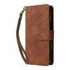 For iPhone 17 Case Zipper Wallet Multiple Card Slots Leather Phone Cover with Wrist Strap