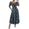 Womens Summer Dresses Elegant Dresses for Women Casual Floral Print Square Neck Beach Dresses for Women Vacation Dresses for Women 2026