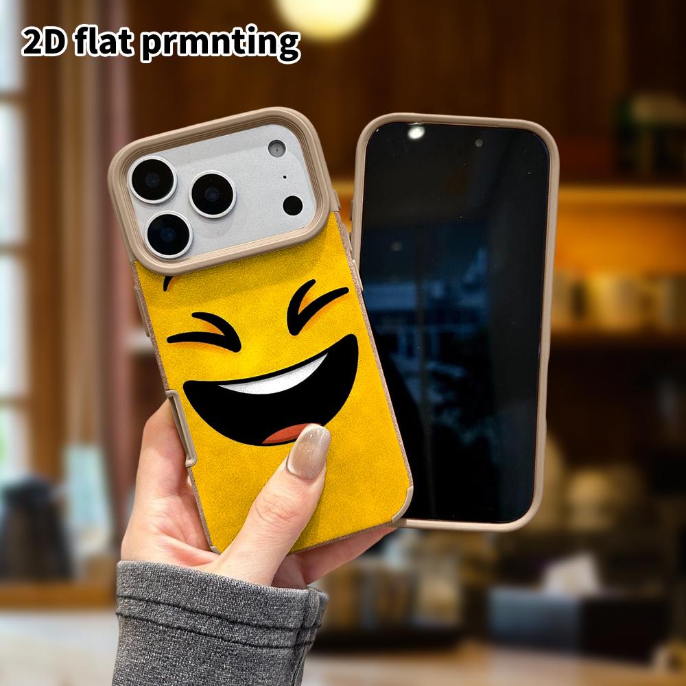 Phone Case: Lambskin 2D Flat Samsung Galaxy A34 A35 M05 M06 S20 S22 S21 FE Plus 5G Protective Case, Big Laugh Emoji, Christmas and Halloween Gift