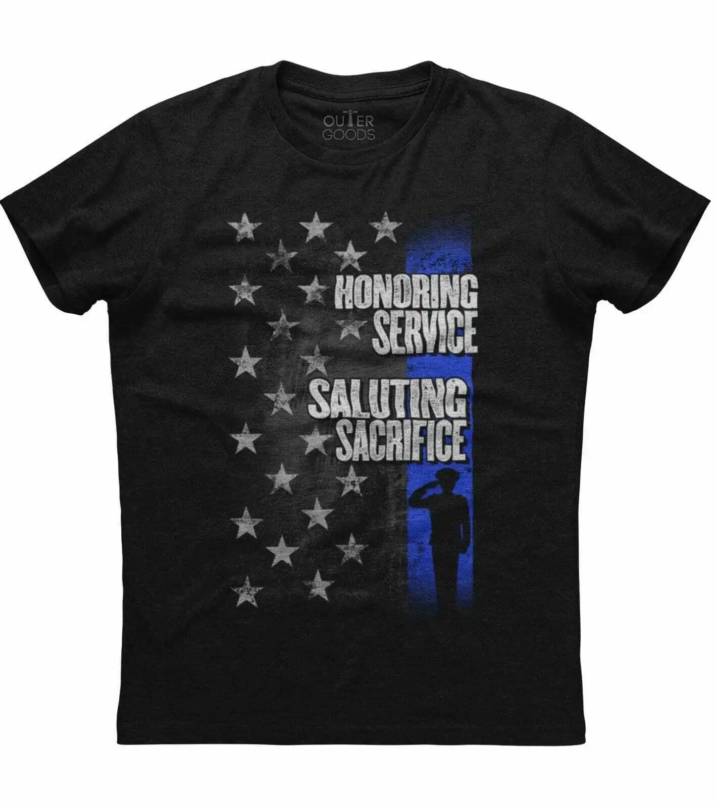 Honoring Service Saluting Sacrifice Patriotic Graphic Phrase TShirt Summer Cotton ONeck Short Sleeve Mens T Shirt New S3XL S