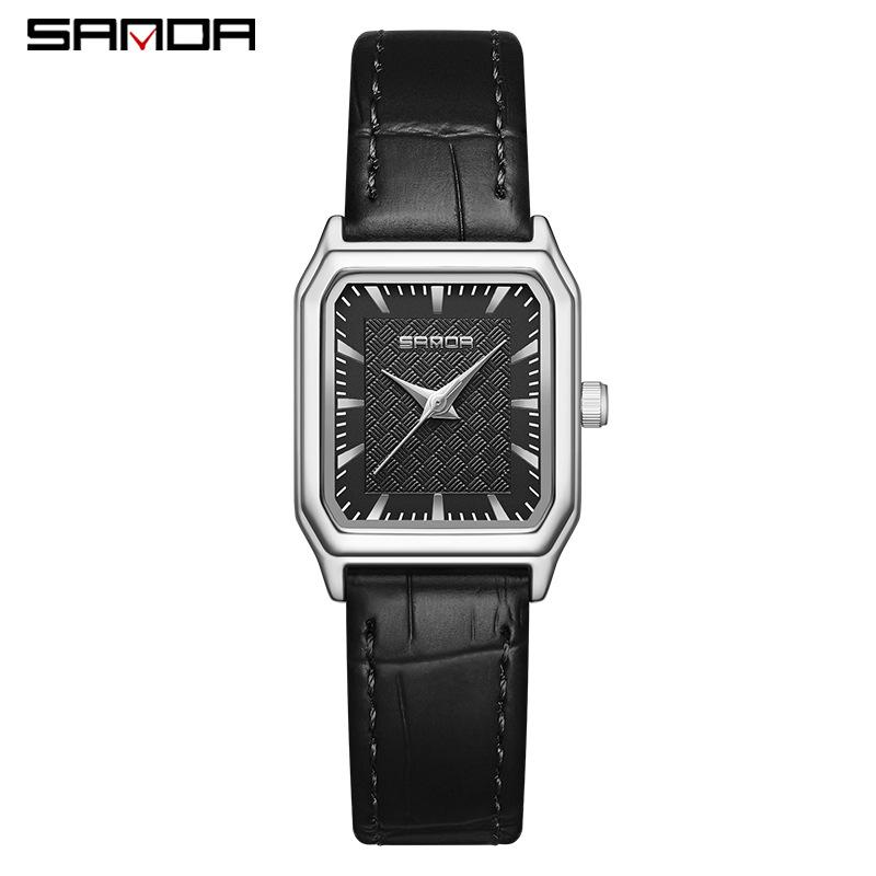Sanda Square Ladies Quartz Waterproof Watch - Elegant and Versatile Design with Bar Index for Women