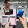 For Samsung Galaxy Note20 Ultra Case JEEHOOD J09 RFID Blocking Card Holder Leather Back Phone Cover Magnetic Case