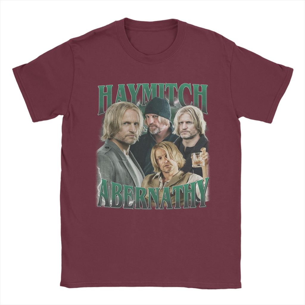 Haymitch Abernathy The Hunger Games T Shirts for Men Pure Cotton TShirts Round Collar Tee Shirt Clothing Birthday Present